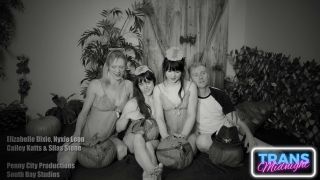 [K2S.CLUB] Cailey Catts, Elizabelle Dixie, And Nyxi Leon, Hot Transsexuals, Fuck Each Other’S Asses With Their Hard Cocks On Halloween, Pleasing A Lucky Guy - HD 720P-9