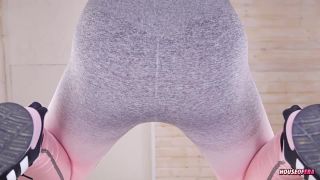 Workout Squats in Leggings and Naked Facesitting POV Down...-2