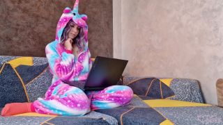 Lina Moore - Girl in kigurumi watching Furry porn - Lina Moore-0