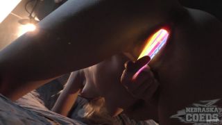 Tiny Teen Samanta Stretching Her Tiny Gash With Glow  Sticks-5