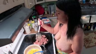 Homestead Mama - Naked in the kitchen cooking for you Comment below if you would have 1 with me-1
