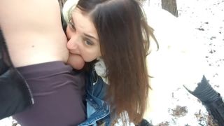 Cum In Mouth After Blowjob In The Winter Forest 1080p-7