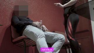 Guy Girl gives blowjob to guy at reception.-7