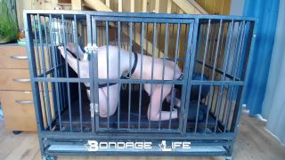 xxx clip 40 rubber fetish fetish porn | Cage Time With Clamps | cage-3