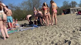 Group of thick teenage friends in thong bikinis Nudism!-6