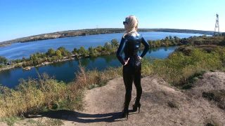 porn video 5 Shiny Leather Heaven aka Leather Love – Latex Goddess Walking in Corset and Extremely High Heeled Boots, paw fetish on fetish porn -6