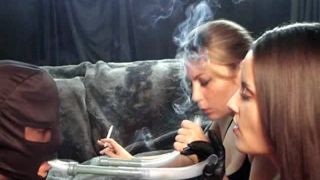 porn video 27 fetish play femdom porn | 2 hard smoking Mistresses blow smoke at slave | smoking-1