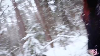 Fucked a naked bitch in the winter forest-1