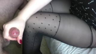 Alina Rose TEEN HANDJOB - CUM ON LEGS IN SEXY PANTYHOSE-1