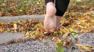 doingthemostest  Walking outside crunching on leaves an on feet porn -3