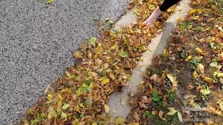 doingthemostest  Walking outside crunching on leaves an on feet porn -5