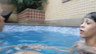 Air Control And Practice On The Swimming Pool By Jessica And Slave Bianca (Lesbian girls)-3