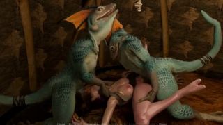 Paranormal The reptilian monster called his friend to impregnate the girl together-9