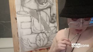 Amateur Artist Oils Her Perky Boobs-2