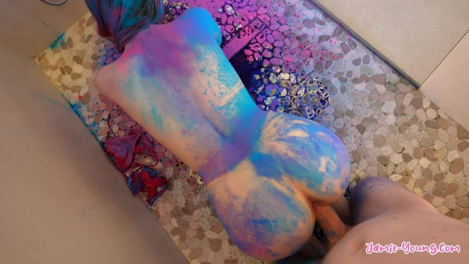 Facial - Jamie Young - Covered in colours and ized - POV
