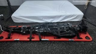 ZHUA175 Desperate Breathing Control in a Latex Vacuum Sleeping Bag.-9