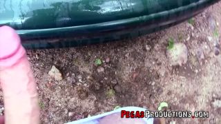 online porn clip 38 PegasProductions – Nasty Big Titted Blonde Gives a Footjob Squirt on Her Car, mixed femdom on pov -6