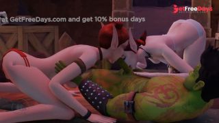 Orc and 2 elven girls in a cave, part 4-7