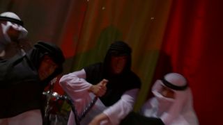 One fantastic pornstar for two guys in bedouin wearing ta...-0