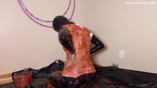 online clip 44 Nina Crowne – Sploshing in Latex, kik femdom on fetish porn -3