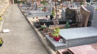 amateur teen has LucaWMia - Risky Sex in a Public Cemetery for Halloween - French Amateur , france on big ass-6