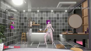 St. Louis Bathroom Undress Dance Azur Lane Hentai Tell Me Song Big Boobs MMD 3D Purple Hair-2