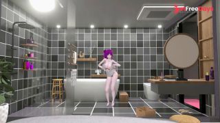 St. Louis Bathroom Undress Dance Azur Lane Hentai Tell Me Song Big Boobs MMD 3D Purple Hair-5