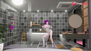 St. Louis Bathroom Undress Dance Azur Lane Hentai Tell Me Song Big Boobs MMD 3D Purple Hair-6