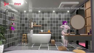 St. Louis Bathroom Undress Dance Azur Lane Hentai Tell Me Song Big Boobs MMD 3D Purple Hair-7
