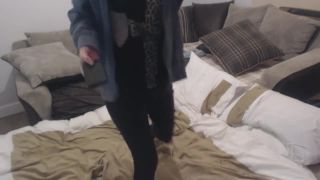 Hungry horny Blonde girl fingering pussy on the bed while watching phone porn - Masturbation-9