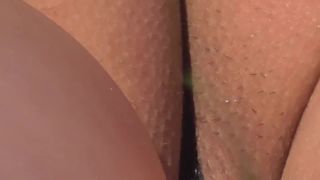 Hairy pussy slip out of thong during suntanning-5