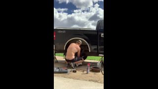 Loganwall () - cleaning up an oil leak with a plumbers crack and showin off the cock too think o 04-05-2020-2