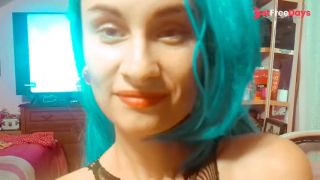 [GetFreeDays.com] Ariel Ortiz has a date with her lover, so she puts on her favorite blue wig and sexy dress Adult Video February 2023-7