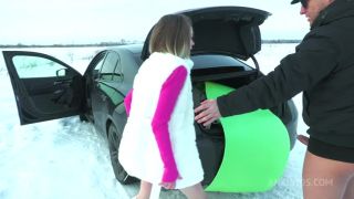 AnalVids.com, LegalPorno.com - Goldie Small - Petite 18yo Goldie Small Fucked Hard In The Snow And In The Trunk Of A Car With Gape And Cum On Face blowjob Goldie Small -8