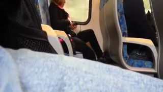 Guy in public transportation plays with his dick-5