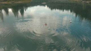 Daring Kiara Floating in Life Jacket in Alpine Lake-1