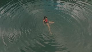Daring Kiara Floating in Life Jacket in Alpine Lake-2