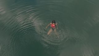 Daring Kiara Floating in Life Jacket in Alpine Lake-6