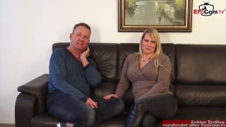 Husband Shares His Chubby Mature Wife In A German MMF Threesome Casting-0