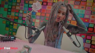 [GetFreeDays.com] Tattoo Model Pornstar Anuskatzz licks lolliepop ASMR Youtube channel ASMRkatz SFW inked hippie Adult Clip March 2023-3