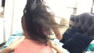 Airplane Fingering lesbian girls make passionate video.-1