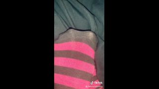 Teen girl in striped socks-7