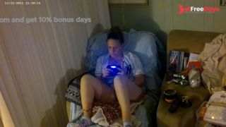 Step mom smoking cigarette and playing video games in her bra and panties Part 2-9