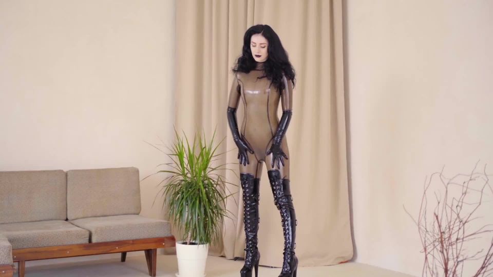 adult clip 25 Miss Ellie Mouse – Fantastic Transparent Latex Catsuit and High Boots - joi - femdom porn muscle gay bdsm