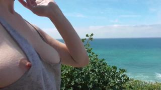 Shy Goth Exhibitionist Windy Beach And Residential Walk Loose Tank To ...-0