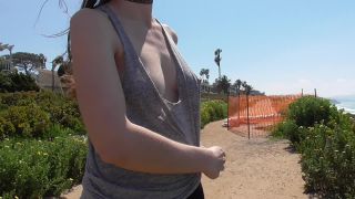 Shy Goth Exhibitionist Windy Beach And Residential Walk Loose Tank To ...-4