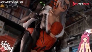 Threesome between Spidergirl Catwoman and a shameful futanari IckySticky animation - Jazziuu-3