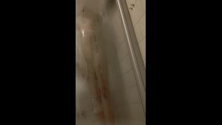 cute slim girl with hairy pussy taking a shower. hidden cam webcam -6