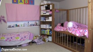 DiaperedonlineAlisha Alisha Diaper Change Pajamas Bedtime in Crib-9