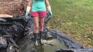 Porn tube BuddahsPlayground - Cleaning Outdoors in Rain Boots-4